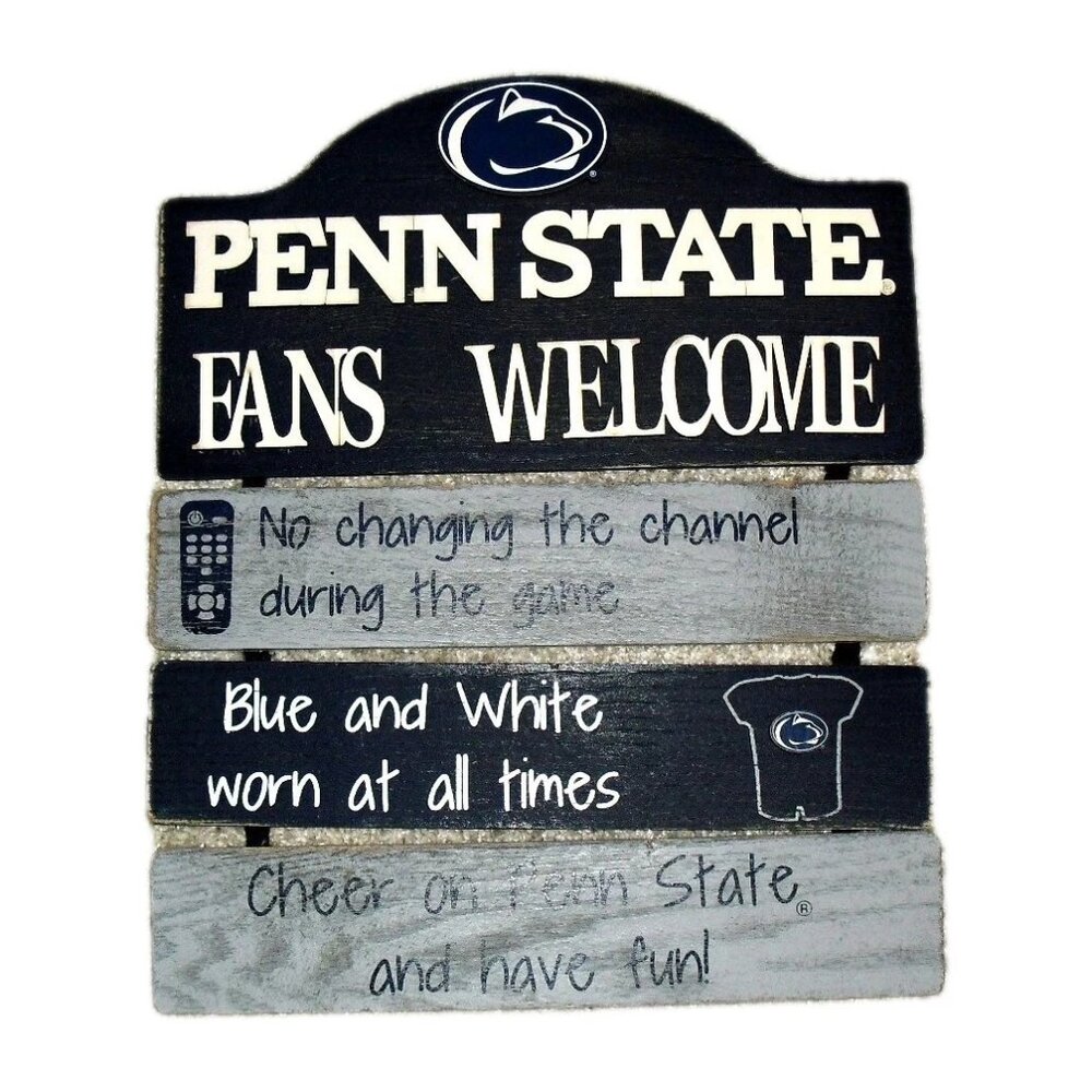 Penn State Nittany Lions Fans Welcome Home Man Cave Wood Sign New Ncaa Foco